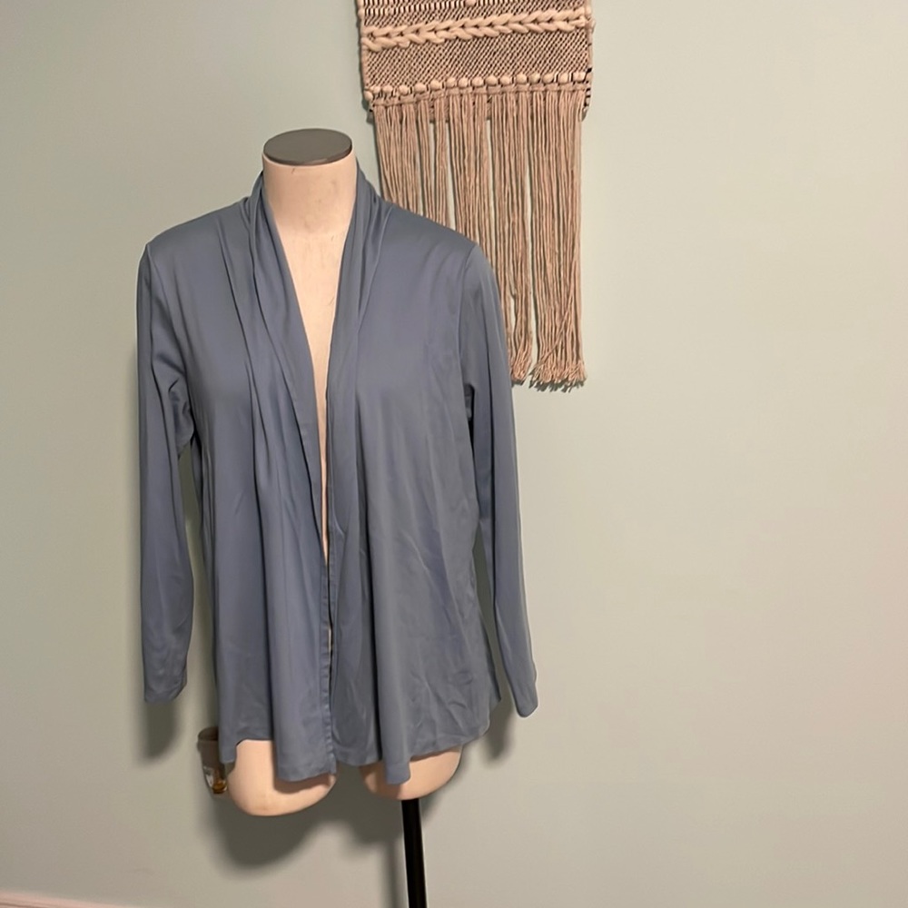 L.L. Bean Women's Long Sleeve Open Front Cardigan - Dusty Blue